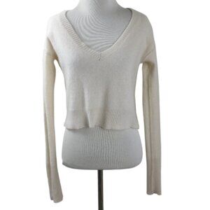 Free People Ivory Cashmere Cropped Sweater s